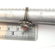 Load image into Gallery viewer, Berber Silver Enamel Coral Ring: Moroccan Talisman, Size 5