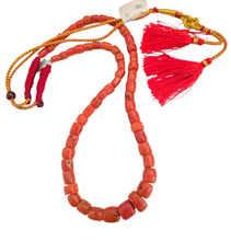 Load image into Gallery viewer, Antique Yemen Red Coral Bead Necklace: Islamic Worry Beads