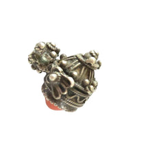 Load image into Gallery viewer, Antique Berber Coral Silver Pendant: Southern Morocco Ethnic Jewelry