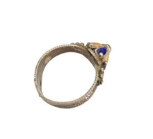 Load image into Gallery viewer, Berber Silver Enamel Talisman Ring: Moroccan Tribal Jewelry, Size 8.5