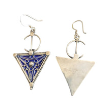 Load image into Gallery viewer, Berber Fibula Sterling Silver Dangle Earrings: Moroccan Jewelry