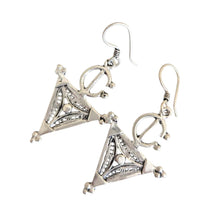Load image into Gallery viewer, Berber Filigree Sterling Silver Dangle Earrings: Moroccan Jewelry