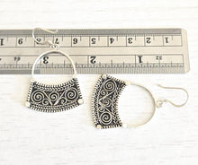 Load image into Gallery viewer, Moroccan Berber Sterling Silver Dangle Earrings: Filigree 925
