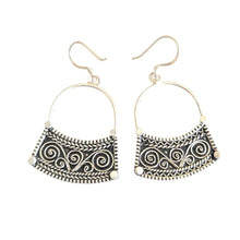 Load image into Gallery viewer, Moroccan Berber Sterling Silver Dangle Earrings: Filigree 925
