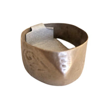 Load image into Gallery viewer, Antique Tuareg Silver Ring: Engraved Moroccan Tribal Jewelry, Size 9