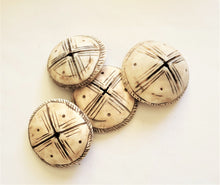 Load image into Gallery viewer, Old carved shell 1 Large Hair adornment/trade beads Berber Mauritania ,Hand Crafted ,CONUS SHELL ,Ethnic Jewelry,Tribal Jewelry