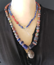 Load image into Gallery viewer, Antique Seven Layer Chevron Venetian Millefiori Kiffa Agate Strand Beads 1800's African Trade,venetian bead,Old Glass Beads
