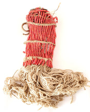 Load image into Gallery viewer, Antique Ethiopian tribal piece red white heart beads adornment ,trade beads, Ethiopian tribal