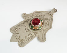 Load image into Gallery viewer, Moroccan Old Silver & Enamel Hand of Fatima Hamsa Pendant Amulet,Berber Jewelry,African Jewelry,Moroccan Jewelry,Hand of Fatima Charm,