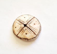 Load image into Gallery viewer, Old carved shell 1 XLarge Hair adornment/trade beads Berber Mauritania ,Hand Crafted ,CONUS SHELL ,Ethnic Jewelry,Tribal Jewelry
