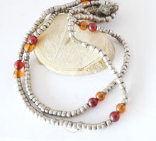 Load image into Gallery viewer, Antique Ethiopian strand of medium Heishi Silver Beads,Hand Crafted Silver,Ethnic Jewelry,Tribal Jewelry,Ethiopian jewellery