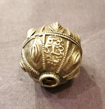 Load image into Gallery viewer, 1 Old silver granulation hallmarked Globe beads from Yemen circa 1930s,Bedouin tribal Silver,Ethnic Jewelry