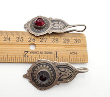 Load image into Gallery viewer, Antique Moroccan Old Berber Earrings Silver with Glass Talhakimt,Ethnic Tribal,sliver Earrings,Dangle & Drop, Earrings,Tribal Jewelry,