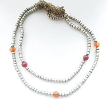 Load image into Gallery viewer, Antique Ethiopian strand of medium Heishi Silver Beads,African Necklace,Tribal Jewelry,Royal Jewels,Ethiopian necklace