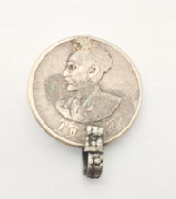 Load image into Gallery viewer, antique Ethiopia silver coins HAILE SELASSIE Silver coin lion of Judah Pendant, Made in 1970s, Rasta Jewelry, Silver coins