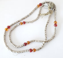 Load image into Gallery viewer, Antique Ethiopian strand of medium Heishi Silver Beads,Hand Crafted Silver,Ethnic Jewelry,Tribal Jewelry,Ethiopian jewellery