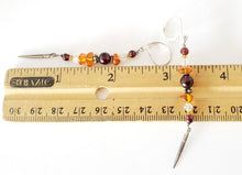 Load image into Gallery viewer, Old amber Beads Earrings Ethnic,Tribal Jewelry Earrings,Dangle & Drop Earrings,sliver Tribal,African Earrings,Beads amber old