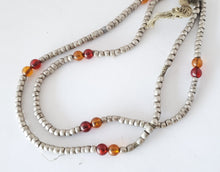 Load image into Gallery viewer, Antique Ethiopian strand of medium Heishi Silver Beads,Hand Crafted Silver,Ethnic Jewelry,Tribal Jewelry,Ethiopian jewellery