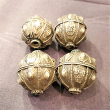 Load image into Gallery viewer, 1 Old silver granulation hallmarked Globe beads from Yemen circa 1930s,Bedouin tribal Silver,Ethnic Jewelry