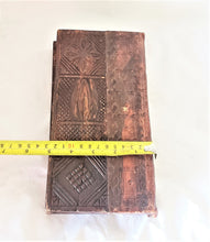 Load image into Gallery viewer, antique Ethiopian Coptic Christian Orthodox Leather cover Wood Painted Icon,African ,Art Décor,Home Décor, religious art
