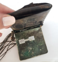 Load image into Gallery viewer, Tuareg Silver on Leather Gris Gris hand engraved amulet pendant leather cord necklace,Tuareg jewelry ,Sahara jewelry ,moroccan jewelry