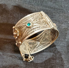 Load image into Gallery viewer, Antique Silver Moroccan Tiznit Berber filigree Bracelet, ethnic tribal, tribal bracelets,Moroccan jewelry,ethnic jewelry, filigree bracelets