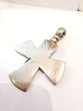 Load image into Gallery viewer, Antique Ethiopian Coptic Christian Cross Maria Theresa silver coin Pendant , Cross Pendant,Ethnic Tribal,Ethiopian Jewelry