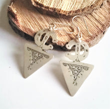 Load image into Gallery viewer, Moroccan Berber Fibula Sterling Silver Dangle Earrings silver 925,Berber Jewelry,sliver Fibula Earrings,Dangle & Drop Earrings,