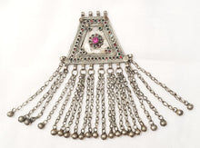 Load image into Gallery viewer, Antique Silver Afghan Kuchi Pendant with Bells tribal jewelryHand Crafted Silver,Pendants Necklace,Ethnic Jewelry,Tribal Jewelry