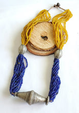 Load image into Gallery viewer, Antique Ethiopian silve amulet necklace with Venetian Trade Beads,thiopian necklace,Hand Crafted, Ethiopian Telsum,Silver, Pendants Necklace