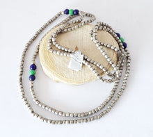 Load image into Gallery viewer, Antique Ethiopian strand of medium Heishi Silver Beads,Hand Crafted Silver,Ethnic Jewelry,Tribal Jewelry,