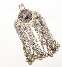 Load image into Gallery viewer, Antique Silver Afghan Kuchi Pendant with Bells tribal jewelryHand Crafted Silver,Pendants Necklace,Ethnic Jewelry,Tribal Jewelry