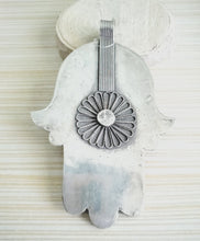 Load image into Gallery viewer, Moroccan Huge Enamel Silver Hand of Fatima Hamsa Pendant Amulet,Berber Jewelry, Enamel Jewelry,Moroccan Jewelry,Hand of Fatima Charm,
