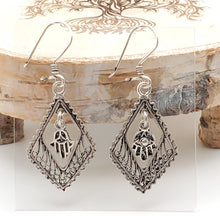 Load image into Gallery viewer, Moroccan Berber Filigree Sterling Silver Dangle Earrings silver 925,Berber Jewelry,sliver Earrings,Dangle & Drop