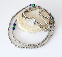 Load image into Gallery viewer, Antique Ethiopian strand of medium Heishi Silver Beads,Hand Crafted Silver,Ethnic Jewelry,Tribal Jewelry,