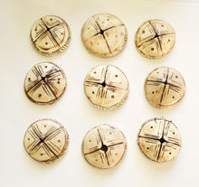 Load image into Gallery viewer, Old carved shell 1 Large Hair adornment/trade beads Berber Mauritania ,Hand Crafted ,CONUS SHELL ,Ethnic Jewelry,Tribal Jewelry