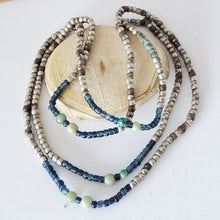 Load image into Gallery viewer, Antique Ethiopian strand of medium Heishi Silver Beads,Hand Crafted Silver,Ethnic Jewelry,Tribal Jewelry,