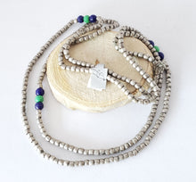 Load image into Gallery viewer, Antique Ethiopian strand of medium Heishi Silver Beads,Hand Crafted Silver,Ethnic Jewelry,Tribal Jewelry,