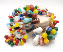 Load image into Gallery viewer, Antique Mixed Strand Africa Mali Large Bohemian Tear Drop Wedding Beads, Vintage African, Beads 1800's, African Trade
