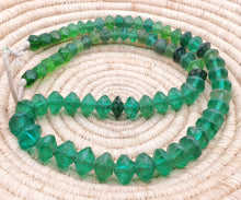 Load image into Gallery viewer, old strand green Vaseline Beads (uranium glass beads) made in Bohemia/Czech Trade Beads- African Trade Beads, 18th centuries,
