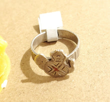 Load image into Gallery viewer, antique Tuareg elevated engraved table silver ring size 8, Tuareg jewelry, Sahara ring, Moroccan silver, tribal jewelry, Tuareg silver
