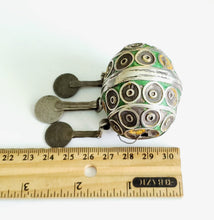 Load image into Gallery viewer, Antique Moroccan Enameled Silver Ball Pendent with Coin Pendants,Hand Crafted Silver,Pendants Necklace,Ethnic Jewelry,Tribal Jewelry
