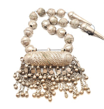 Load image into Gallery viewer, large silver Antique Bedouin tribal Yemeni necklace circa 1930s,ethnic,Middle East, silver ethnic beads,tribal bedouin necklace.
