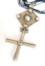 Load image into Gallery viewer, Antique Large Ethiopian Christian silver cross pendant,cross pendant,Genuine old neckcross,hinged Large size,Good silver,Boho jewelry
