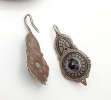 Load image into Gallery viewer, Antique Moroccan Old Berber Earrings Silver with Glass Talhakimt,Ethnic Tribal,sliver Earrings,Dangle &amp; Drop, Earrings,Tribal Jewelry,
