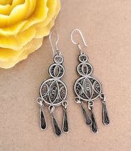 Load image into Gallery viewer, Moroccan Berber Filigree Sterling Silver Dangle Earrings silver 925,Berber Jewelry,sliver Earrings,Dangle &amp; Drop

