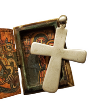 Load image into Gallery viewer, Antique Ethiopian Coptic Christian Cross Maria Theresa silver coin Pendant 
