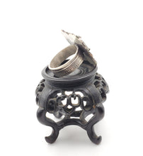 Load image into Gallery viewer, Moroccan Talismanic Berber Silver Enamel and glass cabochon Ring size 10.5, tribal jewelry, Silver, Ethnic Jewelry, Tribal Jewelry
