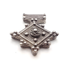Load image into Gallery viewer, Antique Moroccan Silver Berber Cross Pendant Ethnic Tribal, Hand Crafted Silver, Pendants Necklace, Ethnic Jewelry, Tribal Jewelry
