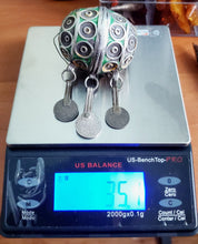 Load image into Gallery viewer, Antique Moroccan Enameled Silver Ball Pendent with Coin Pendants,Hand Crafted Silver,Pendants Necklace,Ethnic Jewelry,Tribal Jewelry
